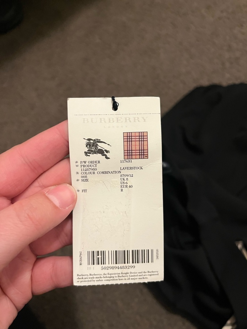 Burberry London Black Scoop Neck Midi Dress NWT - Picture 4 of 8